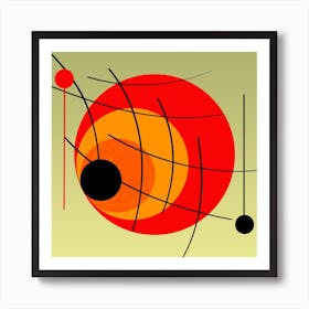 Circle Line Dot Geometric Art Print