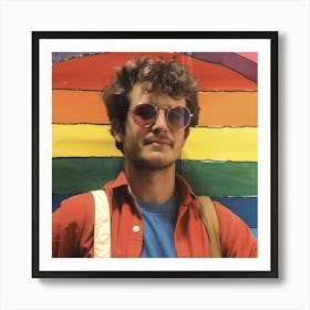 LGBTQ + Rainbow Man Art Print