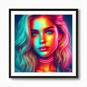 Neon Girl 6 Art Print