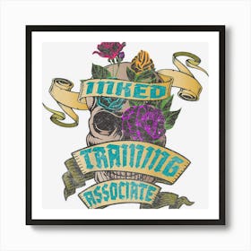 Training Associate Inked Skull Tattoo Backside Design Art Print