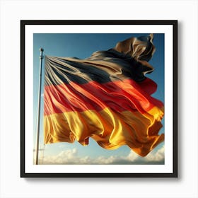 German Flag Waving In The Wind Art Print