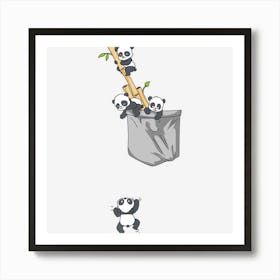 Hot Trend Panda Cute Anime Kawaii Pocket Baby Panda Bear Art Print