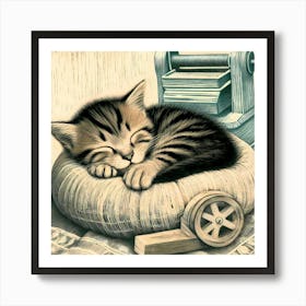 Feline Cat Creative Artwork Illustration 82 Art Print