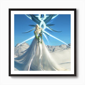 Ice Queen In A White Dress 002 Art Print