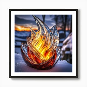 Fire In The Snow 1 Art Print