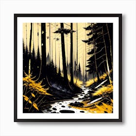 River In The Woods Art Print