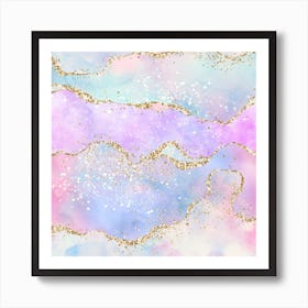 Rainbow Glitter Agate Texture 02 Art Print