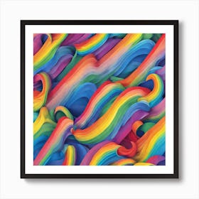 Rainbow Wavy Pattern Art Print