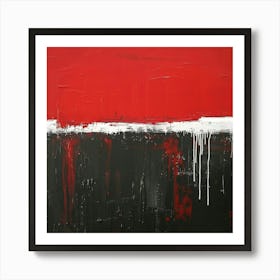 Abstract Red Black White Art Print