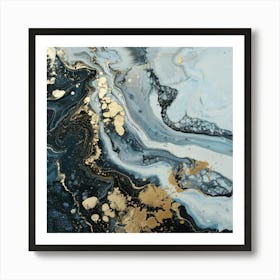 Black And Gold Abstract Painting 1 Art Print