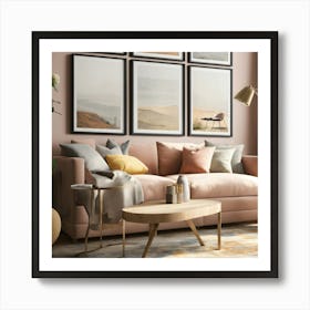 Pink Living Room Art Print