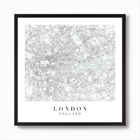 London England Street Map Minimal Color Square Art Print