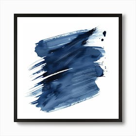 Blue Watercolor Brush Stroke 2 Art Print