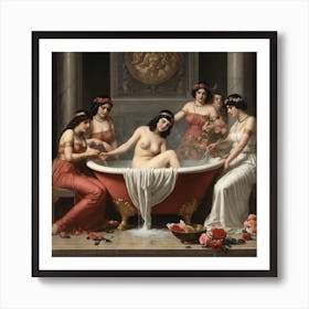 Cleopatra Bathes In A Bath Of Milk Art Print
