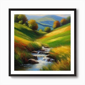 Stream In The Grass Art Print