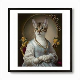 Cat In A Dress Art Print