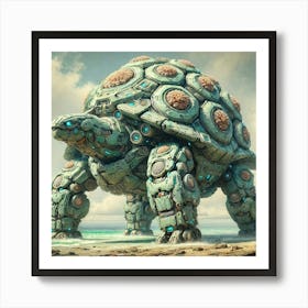 A High Tech Sci Fi Depiction Of A Massive Heavy Kaiju Art Print