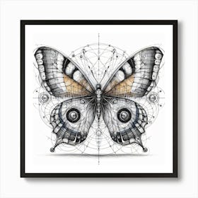 Victorian Diagram Butterfly Illustration I Art Print