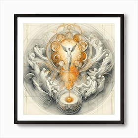 Angels In Abstract Alchemical Metamorphosis 3 Art Print