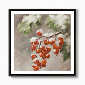 Red Currants In The Snow Art Print