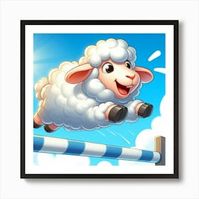 The Game Where You Control a Sheep to Jump Over Hurdles and Collect Coins While Trying to Beat Your High Score and Unlock New Levels Art Print