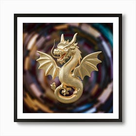 Dragon On A Colorful Background Art Print