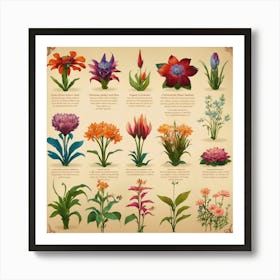 Flowers Of The World 1 Art Print