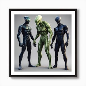 Alien Avengers 1/4 (space visitor super hero creature invasion movie figure comic sci-fi) Art Print