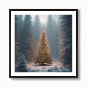 Christmas Tree In The Forest 25 Art Print