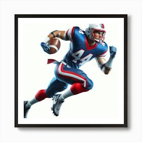 American Football Player Running 7 Art Print