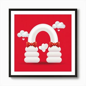 Illustration Shape Background Holiday Romance Isolated Flat Web Happy Health Design Love (10) Art Print