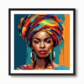 African Woman With Turban 6 Art Print