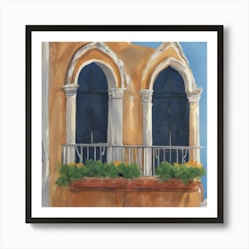 Amalfi Window Art Print Venice Balcony Art Print