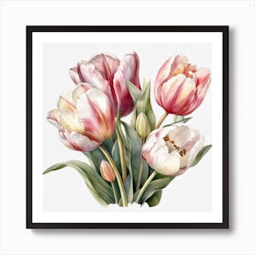 Watercolor Tulips 7 Art Print