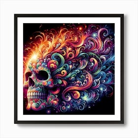 Psychedelic Skull 5 Art Print