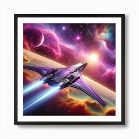 Spaceship In Space 10 Art Print