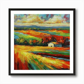 Farm In The Countryside Art Print