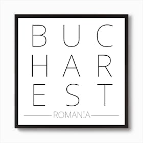 Bucharest Romania Typography City Country Word Art Print