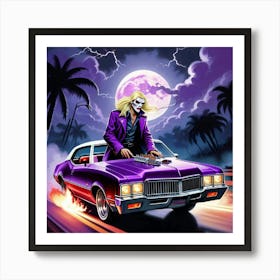 Skeleton Car Art Print