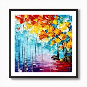 An Artistic Painting Suitable For Hanging On The Wall With Bright Colors And A Beautiful Background (3) (1) Art Print