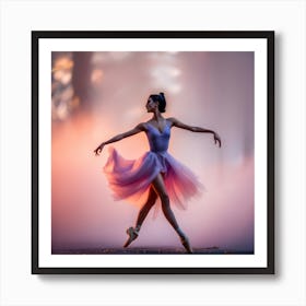 Ballerina In The Fog Art Print