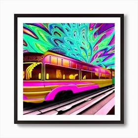 Psychedelic Train Art Print