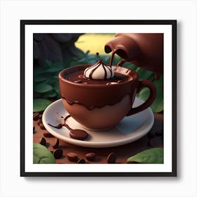 Cup Of Coffee and melted chocolate Art Print