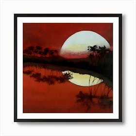 Sunset On The Lake Art Print