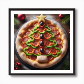 Christmas Pizza Tree Art Print