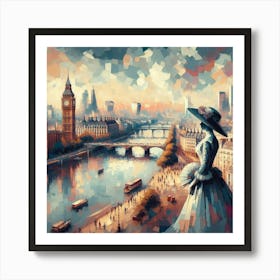 Abstract Art English lady in London 3 Art Print