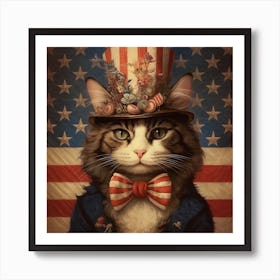 4th Of July Kitty 2 Art Print