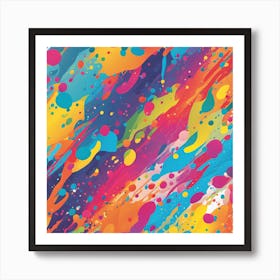 Colorful Paint Splashes Art Print