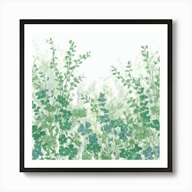 A Stunning Illustration Vibrant Green Spring Lan (3) Art Print