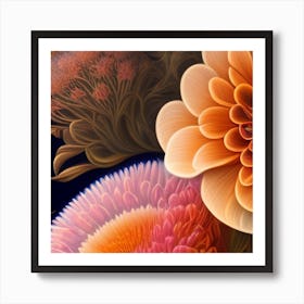 Abstract Flowers Art Print